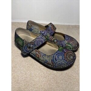 Alegria Paloma Bullseye Mosaic Womens Shoes Leather Mary Jane Sz 41 US 11